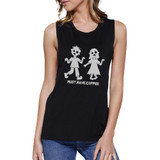 Must Have Coffee Zombies Womens Black Muscle Top