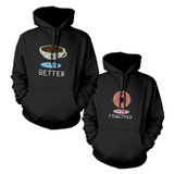 Coffee And Donut Couple Matching Hoodies Cute Hooded Sweatshirts