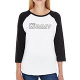 Forever Mummy Womens Black And White BaseBall Shirt