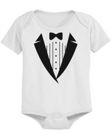 Tuxedo Funny White Baby Bodysuit Great Gift Idea for Holidays