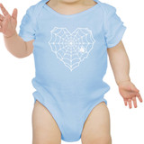 Heart Spider Web Baby Sky Blue Bodysuit