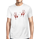Bloody Handprints Mens White Shirt