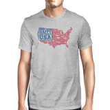 Happy Birthday USA American Flag Shirt Mens Gray Graphic T-Shirt