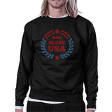 God Bless USA Unisex Graphic Sweatshirt Black Round Neck Pullover