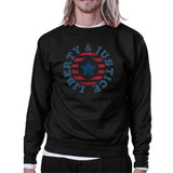 Liberty & Justice Unisex Graphic Sweatshirt Black Crewneck Pullover