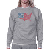 Happy Birthday USA Unisex Grey Sweatshirt Crewneck Pullover Fleece