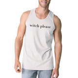 Witch Please Mens White Tank Top