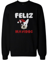 Feliz Navidog Christmas Sweatshirts Funny French Bulldog X-Mas Pullover Sweaters