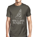 Home Where Pizza Is Mens Cool Grey Tees Funny Graphic T-shirt