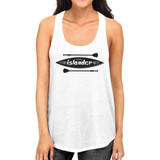 Islander Paddle Board Design Womens White Dropped Arm Hole Tank Top