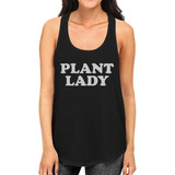 Plant Lady Women's Black Cotton Unique Design Tank Top For Ladies