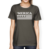 Heart American Flag Unique Independence Day Tee Shirt For Women