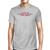 Land Of The Free American Flag Shirt Mens Gray Graphic T-Shirt