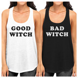 Good Witch Bad Witch BFF Matching White and Black Tank Tops