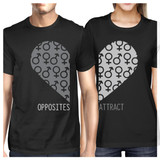 Opposites Attract Male Female Symbols Matching Couple Black Shirts