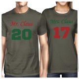 Mr. And Mrs. Claus Matching Couple Dark Grey Shirts