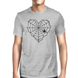 Heart Spider Web Mens Grey Shirt