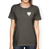 Melting Heart Women's Dark Grey T-shirt Lovely Graphic Gift Ideas
