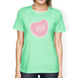 Meh Womens Mint T-shirt Unique Design Heart Graphic Tee For Couples