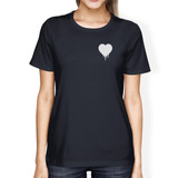 Melting Heart Women's Navy T-shirt Trendy Graphic Tee Couple Shirt