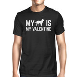 My Dog My Valentine Men's Black T-shirt Cute Graphic For Dog Lovers