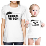 Original Witch And Witch In Training Mom and Baby Matching White Shirt