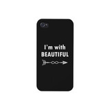 I'm With Beautiful-Left Black Phone Case