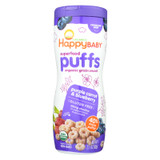 Happy Baby Happy Bites Puffs - Organic Happypuffs Purple Carrot And Blueberry - 2.1 Oz - Case Of 6