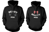 Beauty Mode and Beast Mode Couple Hoodies Cute Matching Outfit for Couples - 3PHD029 ML WL