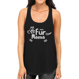 Fur Mama Women's Black Racerback Tanks Unique Gifts For Dog Owners