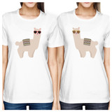Llamas With Sunglasses BFF Matching White Shirts