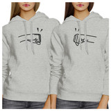 Fists Pound BFF Matching Grey Hoodies