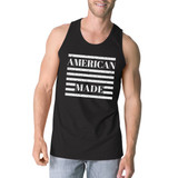 American Made Mens Black Sleeveless Shirt Unique Design Tank Top