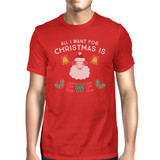 All I Want For Christmas Is Ewe Mens Red Shirt