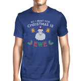 All I Want For Christmas Is Ewe Mens Royal Blue Shirt