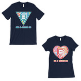 A-Mazes Me Navy Couples Matching T-Shirts Cute Valentine's Day Gift - 3PCT170NV M2XL W2XL