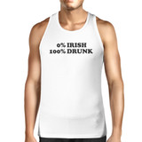 0% Irish 100% Drunk White Sleeveless Tanks For Men Humorous Design