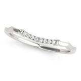 14k White Gold Wave Design Pave Set Diamond Wedding Ring (1/20 cttw)