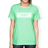 198X Women's Mint Short Sleeve T Shirt Simple Trendy Design
