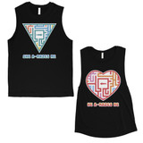A-Mazes Me Matching Muscle Tank Tops For Cute Valentine's Day Gift - 3PMS043BK ML WL