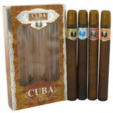 CUBA RED by Fragluxe Gift Set -- Cuba Variety Set includes All Four 1.15 oz Sprays, Cuba Red, Cuba Blue, Cuba Gold and Cuba Orange for Men