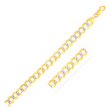 7.0 mm 14k Two Tone Gold Pave Curb Chain