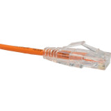 Unirise Clearfit Slim Cat6 Patch Cable, Snagless, Orange, 20ft