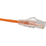 Unirise Clearfit Slim Cat6 Patch Cable, Snagless, Orange, 30ft