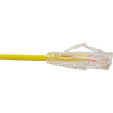 Unirise Clearfit Slim Cat6 Patch Cable, Snagless, Yellow, 8ft