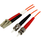 StarTech.com 1m Fiber Optic Cable - Multimode Duplex 50/125 - OFNP Plenum - LC/ST - OM2 - LC to ST Fiber Patch Cable