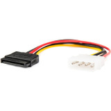 Rocstor Premium 6in 4 Pin Molex to Left Angle SATA Power Cable Adapter - LP4 - SATA Power Adapter Cable