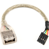 Rocstor Premium 6in USB 2.0 Cable - USB A Female to USB Motherboard 4 Pin Header F/F - Type A Female USB