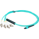 AddOn 3m Juniper Networks MTP-4LC-M3M Compatible MPO (Female) to 8xLC (Male) 8-strand Aqua OM3 Fiber Fanout Cable