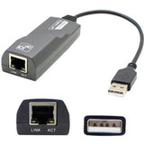 AddOn 8in Lenovo 0A36322 Compatible USB 3.0 (A) Male to RJ-45 Female Gray & Black Network Adapter Cable